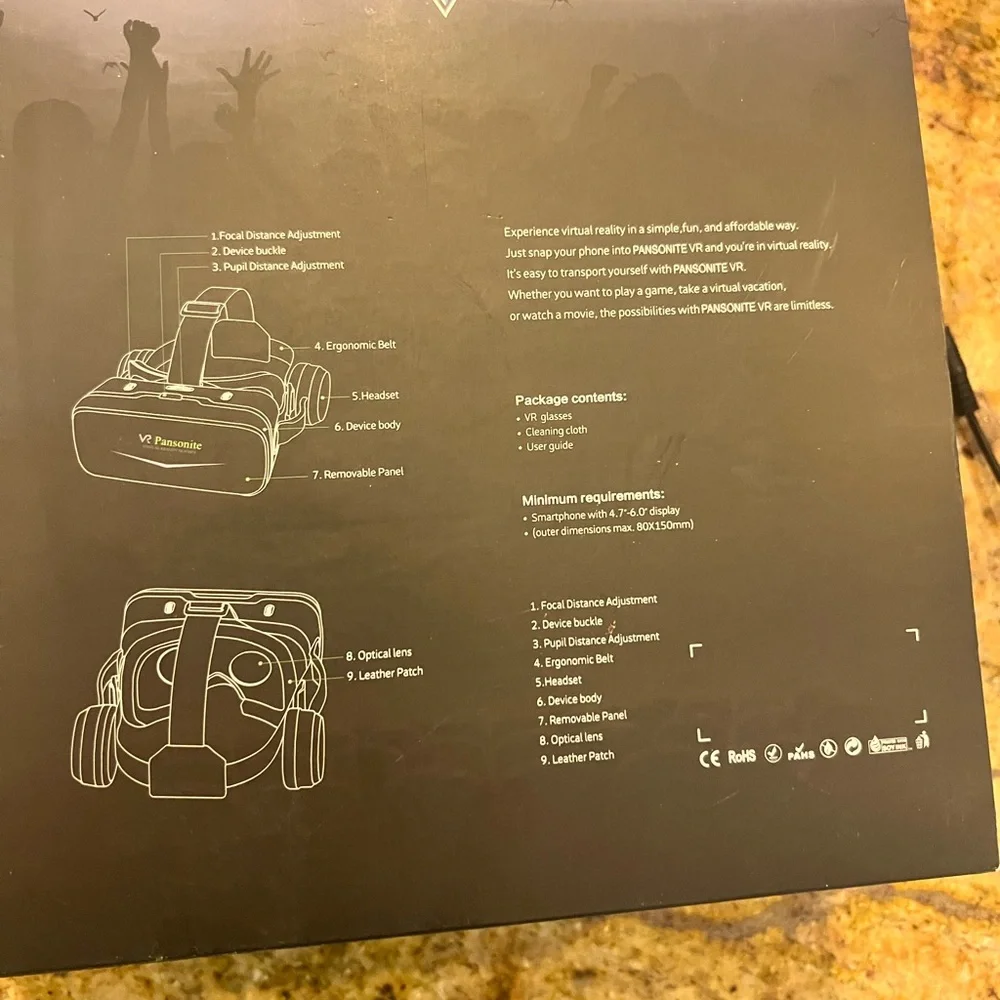 VR Virtual Reality Headset - Black